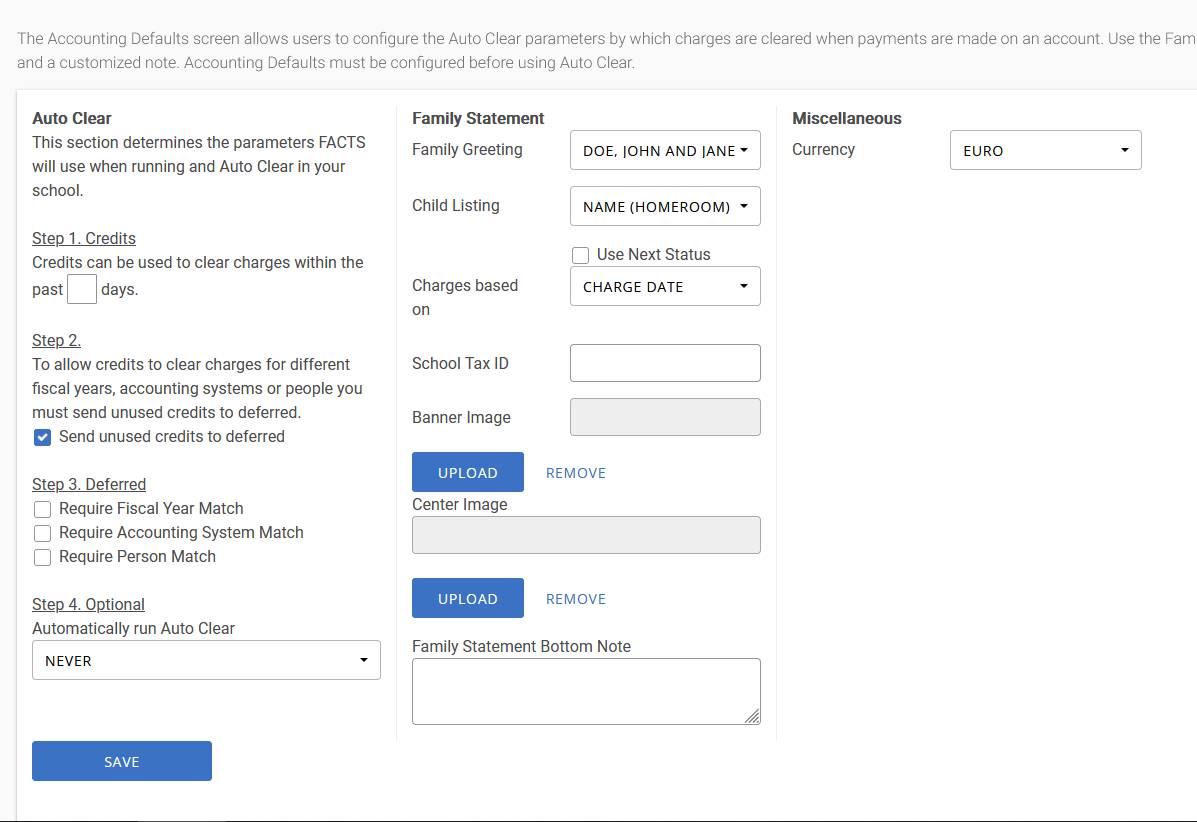 Configurar Accounting Defaults